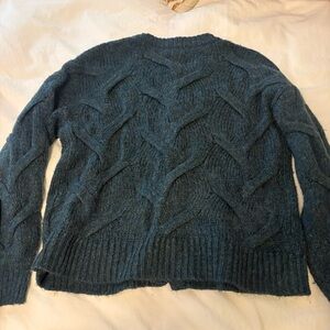 Madewell Button Up Cable Knit Sweater in Deep Blue ✨